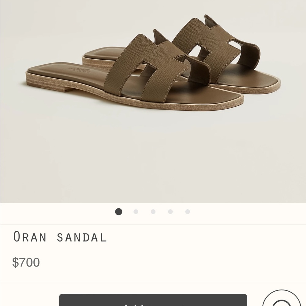 Brand new in box Hermes Oran Sandals Etoupe